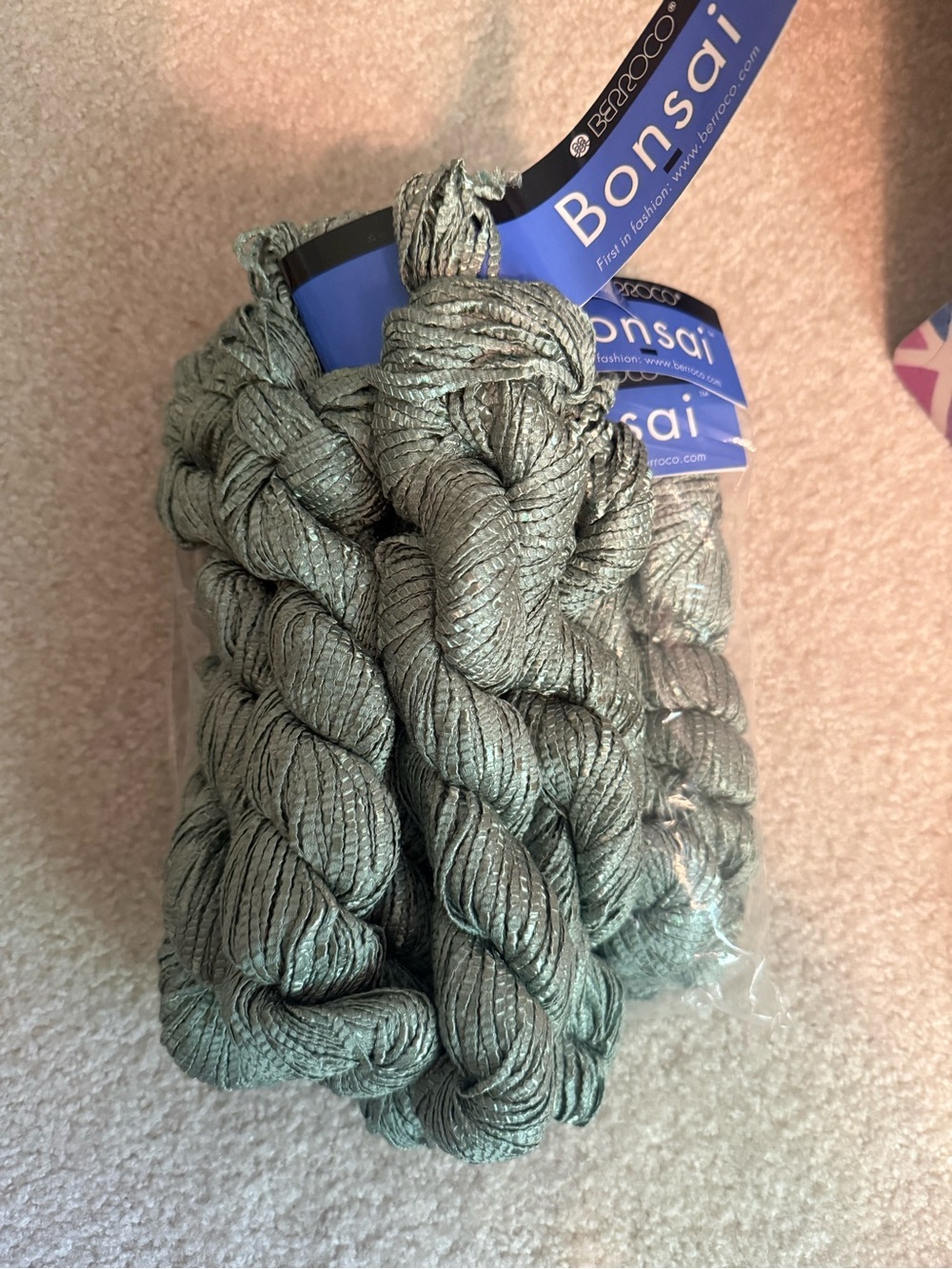Yarn, Berroco Bonsai Metallic Sage Green Yarn - Soft Fiber Arts Skeins